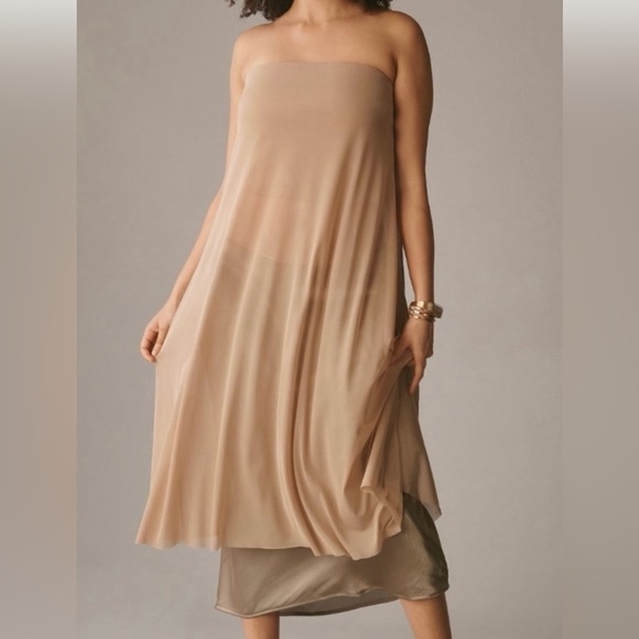 ANTHROPOLOGIE DOLAN SHEER NUDE TUBE DRESS SZ XS - Picture 2 of 3